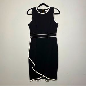 Calvin Klein Black and White Ruffle Dress